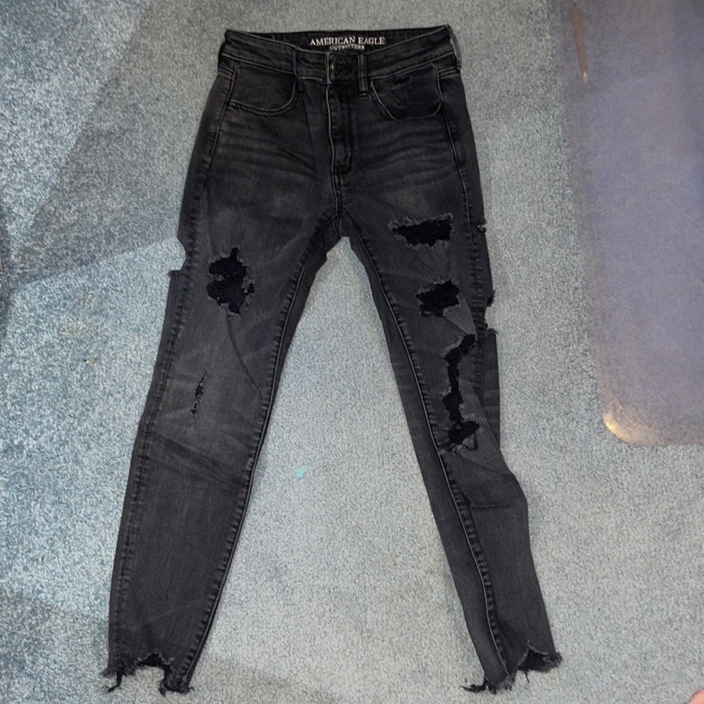 American Eagle black distressed jeans